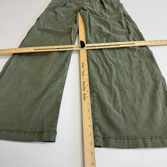 Paige Pants Womens 25 Green Harper Wide Leg High Rise Paperbag - Picture 11 of 11